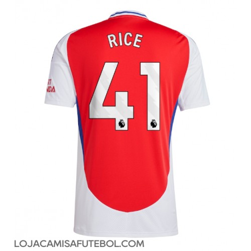 Camisa de Futebol Arsenal Declan Rice #41 Equipamento Principal 2024-25 Manga Curta